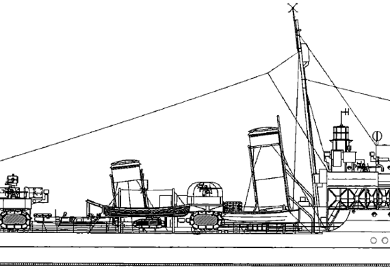 HMCS Restigouche [ex HMS Comet Destroyer] (1945) - drawings, dimensions, pictures